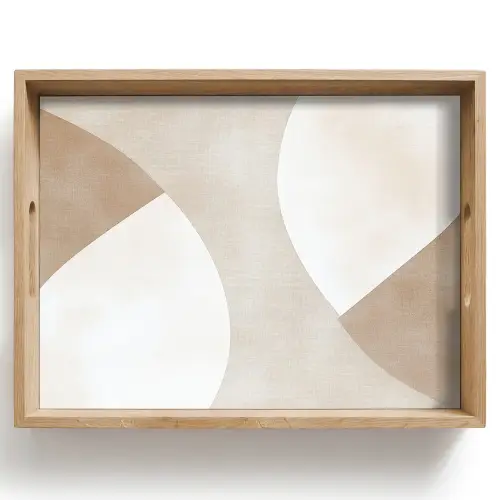 Bruin - Japandi - Abstract Dienblad Rechthoek middel -z3d_shopping