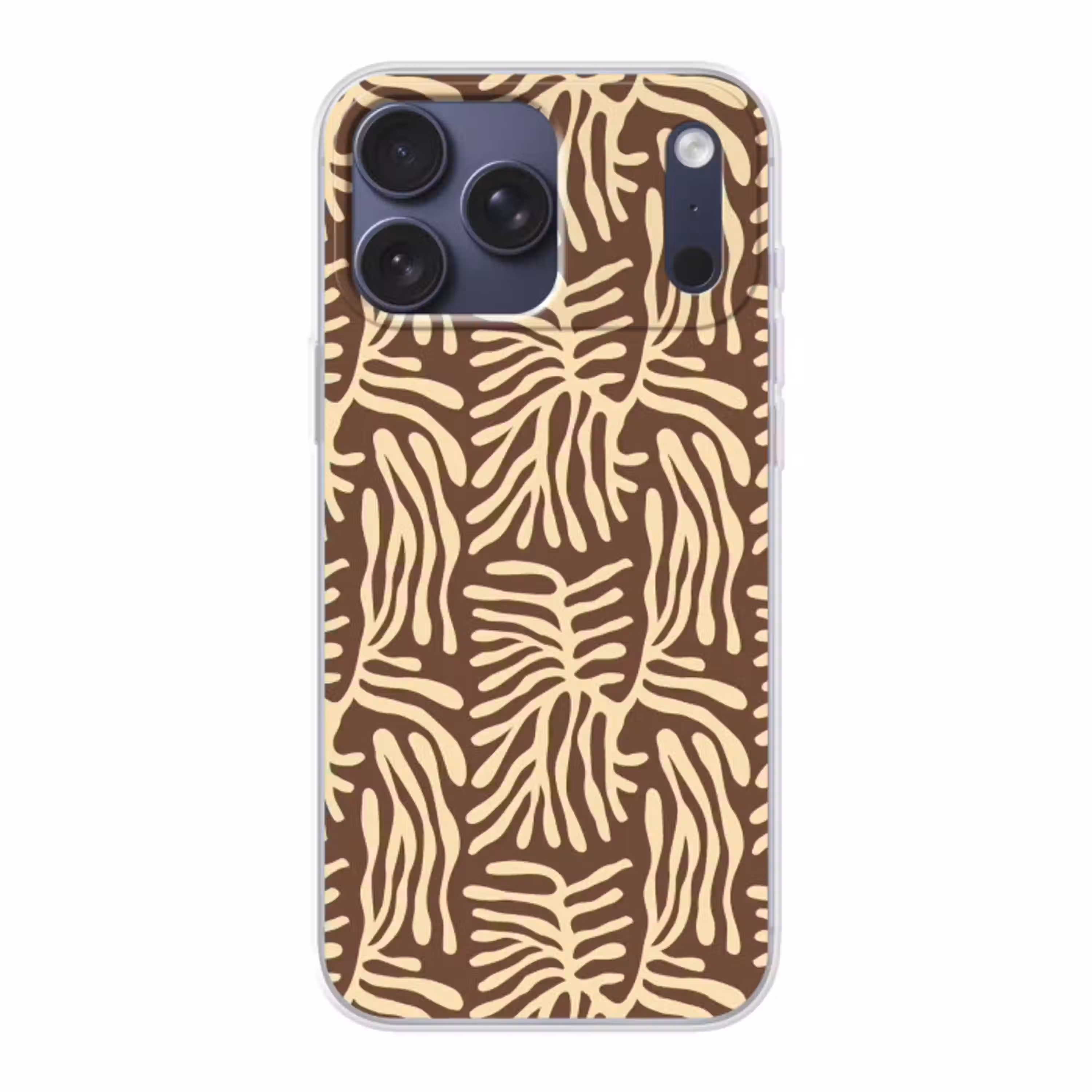 Bruin - Koraal - Expressief - Patroon Telefoonhoesje iPhone 17 Pro Max klein 879 -3d