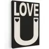 Love - Zwart - Minimalistisch Tuinposter op houten frame 2 cm dik klein -3d