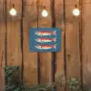 Vissen - Rood - Blauw tuinposter los doek klein -sfeer1