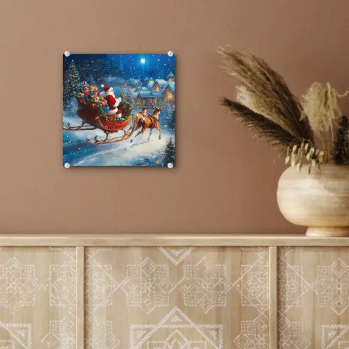 Kerstman - Rendier - Kerst - Sneeuw plexiglas 5mm klein -sfeer5