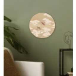 Vogels - Vliegen - Beige Wandcirkel kunststof plaat 5mm dik klein -sfeer3