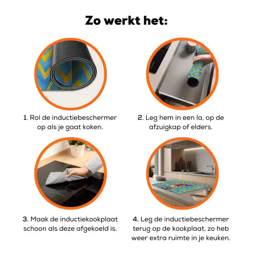 Mok - Koffie - Zigzag - Slagroom Inductie beschermer vinyl 3mm klein -zzzzzzz-td-werking