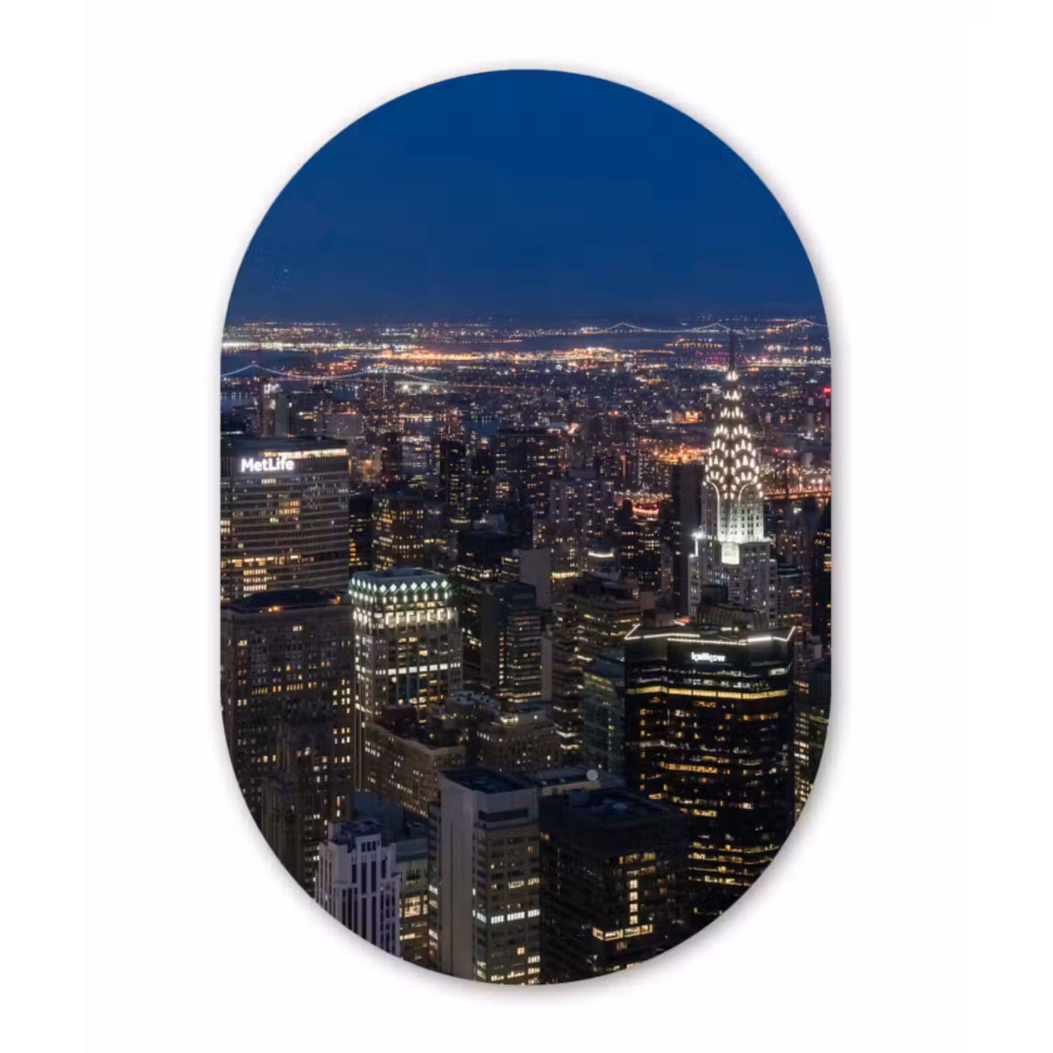 Muurovaal - New York - Nacht - Sterrenhemel