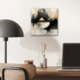Abstract - Zwart - Verf - Modern aluminium wit klein -sfeer5