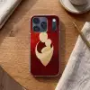 Abstract - Moeder - Kind - Rood Telefoonhoesje iPhone 17 Pro klein -sfeer1