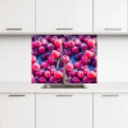 Frambozen - Waterdruppels - Vruchten keuken achterwand 2 middel 865 -3d
