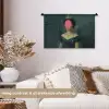 Kroon - Roze druipend verf - Portret Wandkleed katoen klein -sfeer1