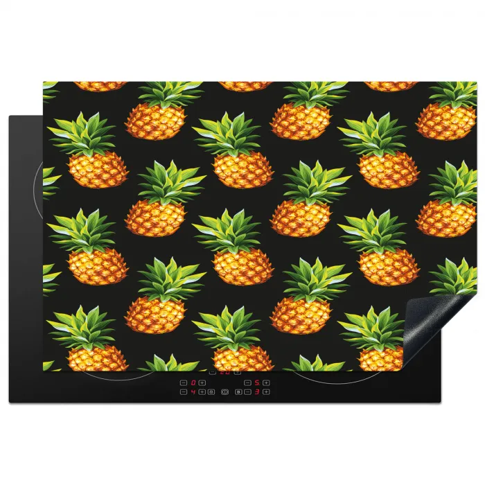 Tropische - Ananas - Zwart Inductie beschermer vinyl 3mm klein 276 -3d