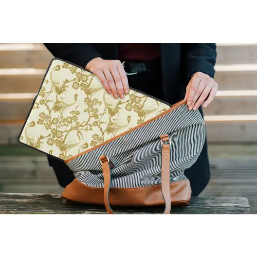 Kraanvogels - Kersenbloesem - Goud laptophoes neopreen klein 279 -tas