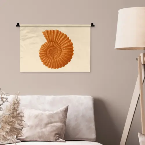 Schelp - Oranje - Ribbels Wandkleed katoen klein -sfeer4