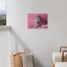 Panter - Luxe - Roze tuinposter los doek klein -sfeer8
