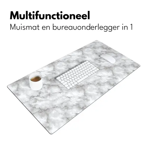 Grijs - Marmer - Klassiek - Aders Muismat XXL klein 681 -sfeer4