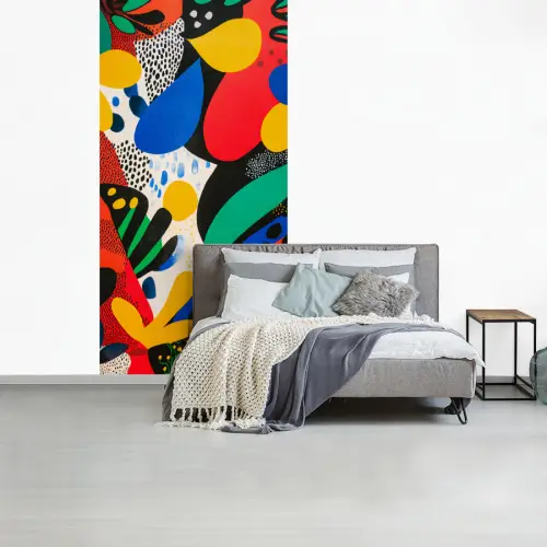 Abstract - Planten - Vormen - Kleurrijk fotobehang vinyl groot -slaapkamer