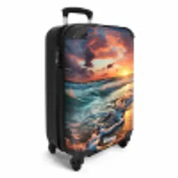 Golvende zee bij zonsondergang NBS - Handbagage koffer - Unisex middel -productfoto_3d