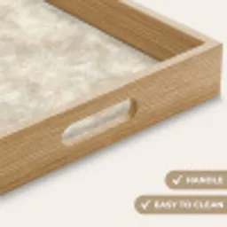 Beige - Reliëfstructuur - Natuursteen Dienblad Rechthoek middel 911 -USP_HandgreepEN