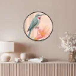 Vogel - Bloem - Natuur - Roze Fotolijst rond zonder passe partout klein -sfeer3
