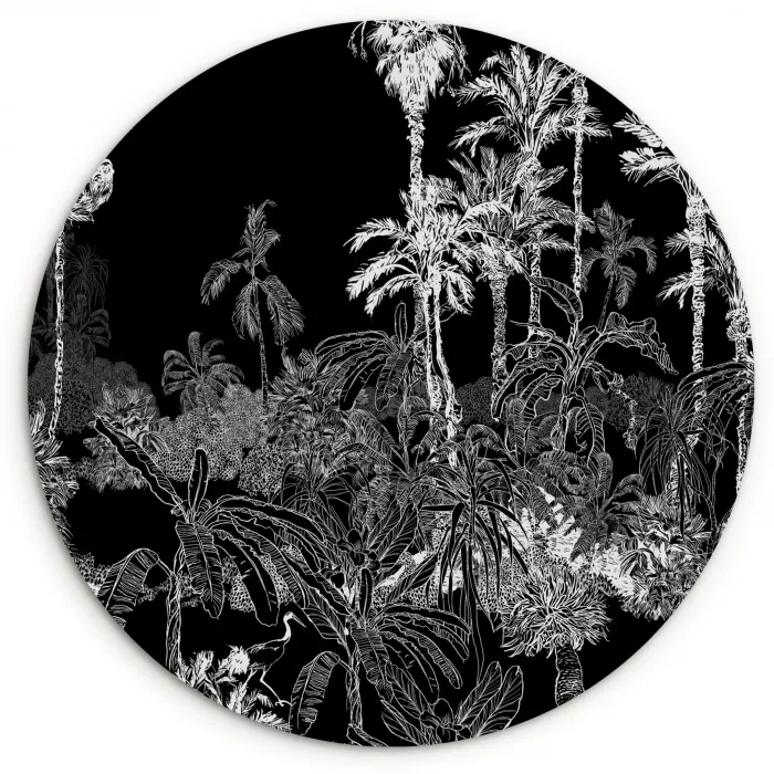 Palm - Jungle - Tropical Wandcirkel plexiglas klein -3d
