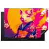 Varken - Bloemkroon - Kimono - Abstract Inductie beschermer vinyl 3mm klein -3d