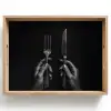 Bestek - Zwart - Wit Dienblad Rechthoek middel -z3d_shopping