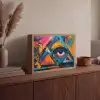 Graffiti - Kleuren - Oog - Kunst Light Box met batterij (Wandlamp) middel -sfeer2
