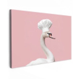 Zwaan - Koksmuts - Mooi - Klassiek Tuinposter op houten frame 2 cm dik klein -3d