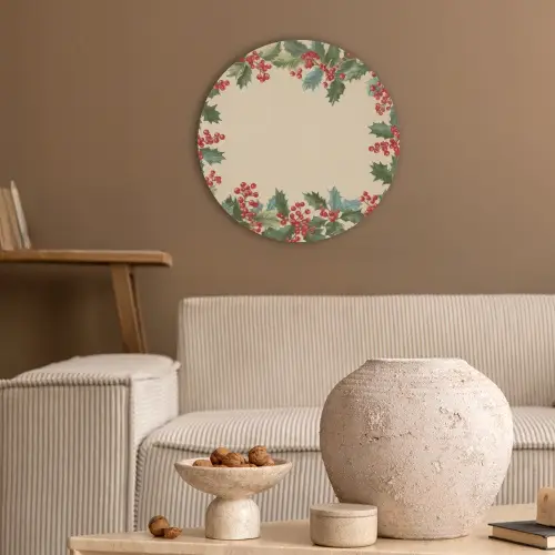Hulstrand - Bessen - Beige Akoestische PET Vilt - Rond klein -sfeer1