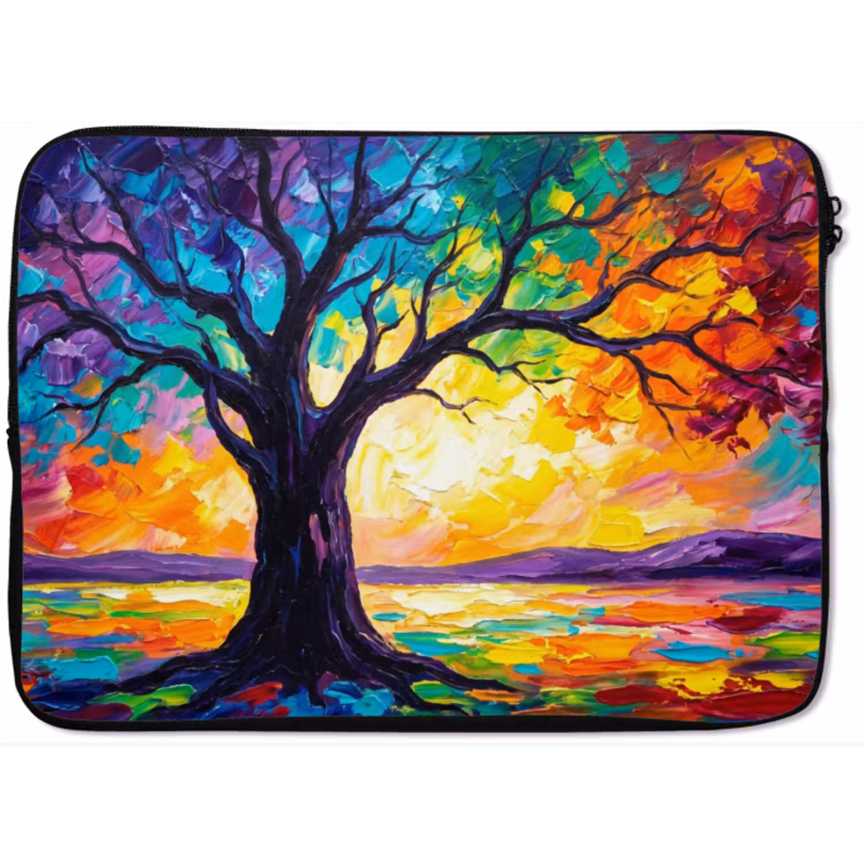 Boom - Landschap - Natuur - Abstract - Kleurrijk laptophoes neopreen klein -zkaufland3dotto