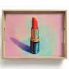 Lippenstift - Rood - Penseelstreken Dienblad Rechthoek middel -z3d_shopping