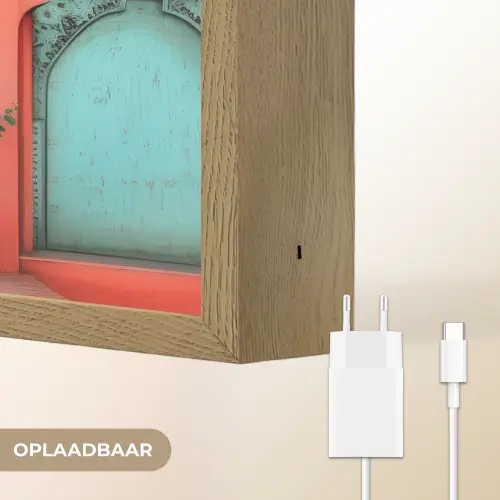 Lantaarn - Deur - Turquoise Light Box met batterij (Wandlamp) middel -USP_websiteoplaadbaarNL