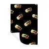Macarons - Patroon - Goud - Zwart Muursticker klein -3d