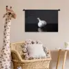 Knoflook - Zwart - Wit Wandkleed katoen klein -wsfeer5_kind