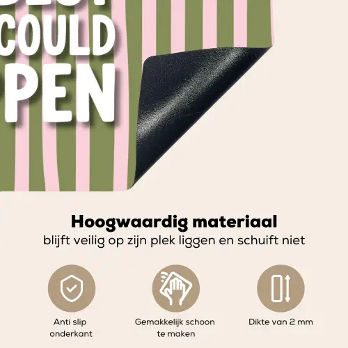 What's the best that could happen - Strepen - Groen - Roze Inductie beschemer met haakjes klein -ky-onderkant-nl