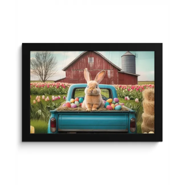 Konijn - Boerderij - Eieren fotolijst zwart zonder passe partout klein -3d