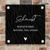Zwart zebraprint - Sierlijk Naambord Vierkant klein -sfeer2