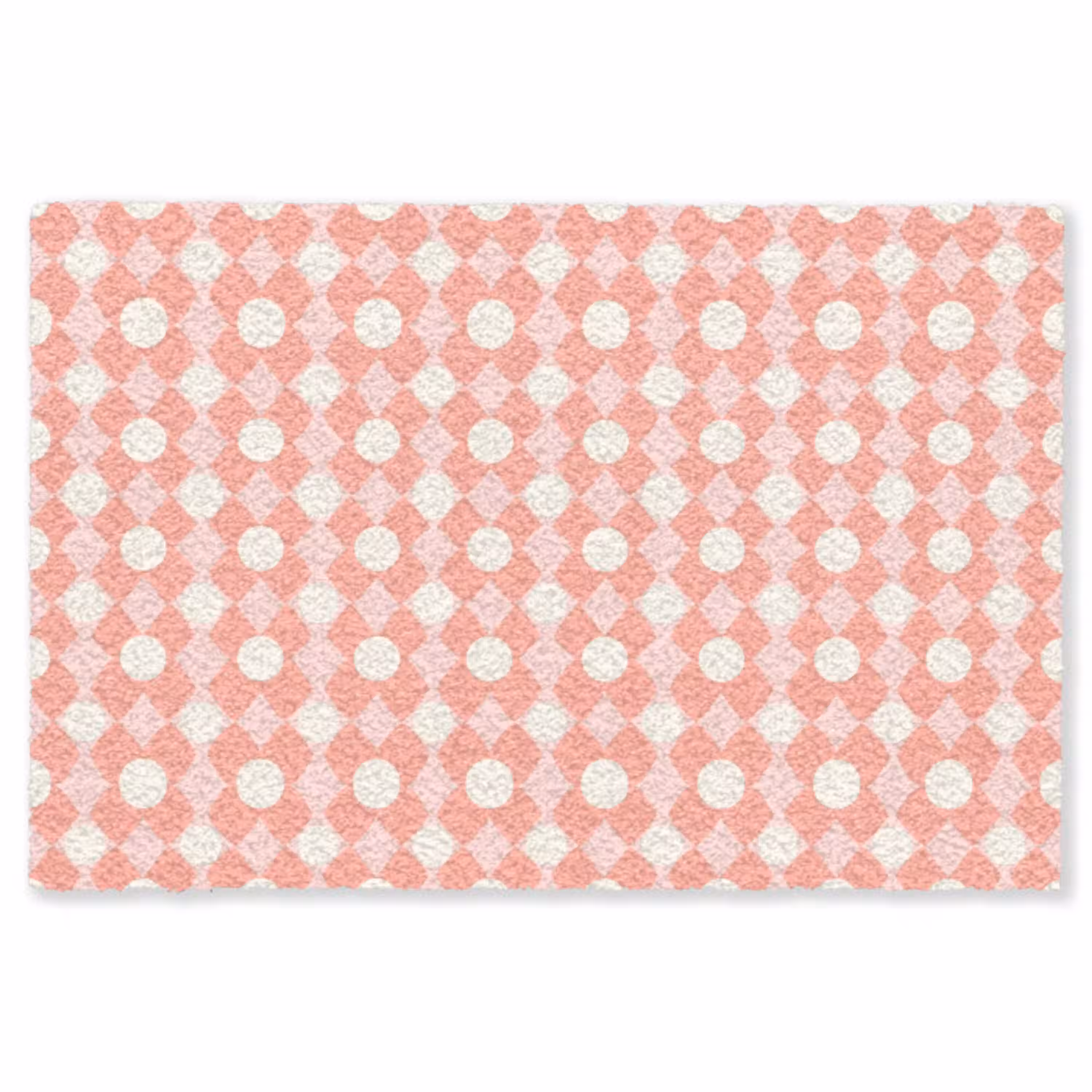 Koraal - Retro - Geometrisch - Patroon Vloerkleed Rechthoek klein 1091 -3d