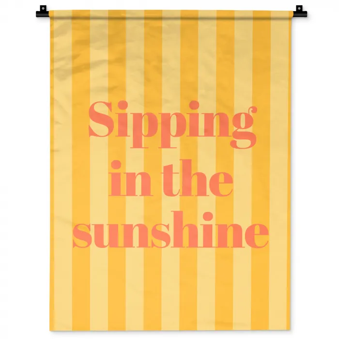 Gestreept - Geel - Sunshine - Letters Wandkleed katoen klein -zz3d