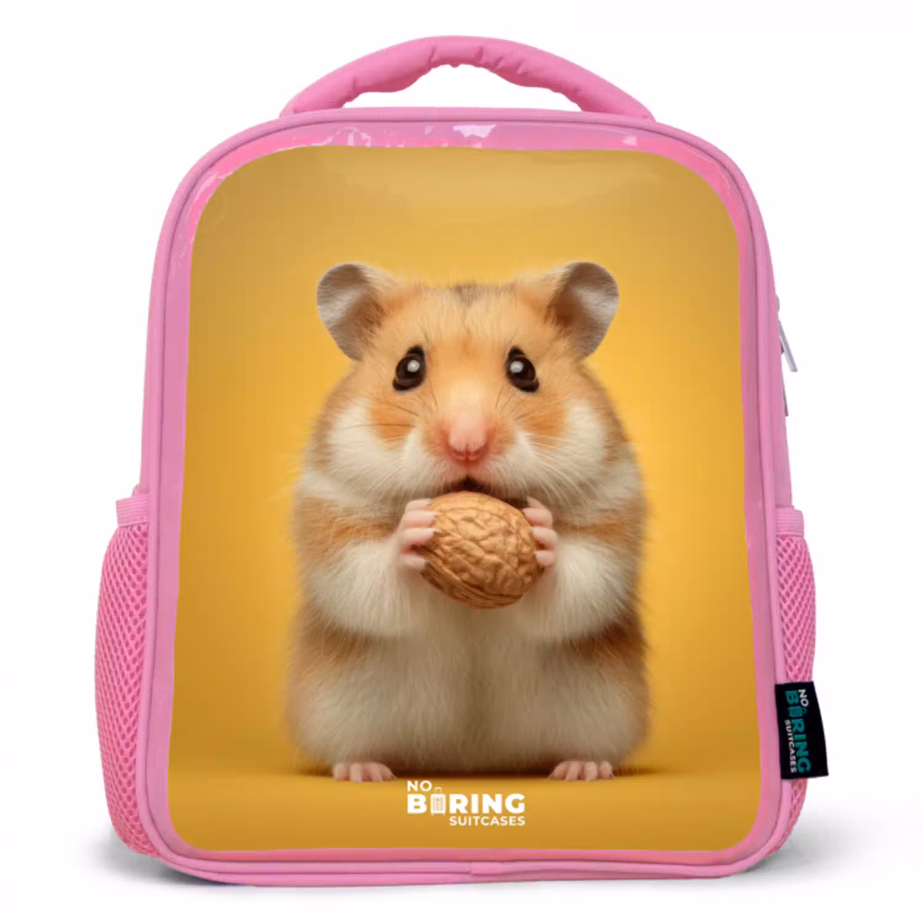 Hamster - Walnoot - Dier Kinderrugzak - Roze middel -3d