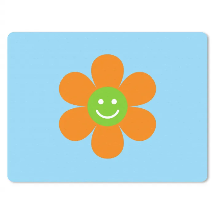 Bloem - Smiley - Kleurrijk muismat rubber klein -3d