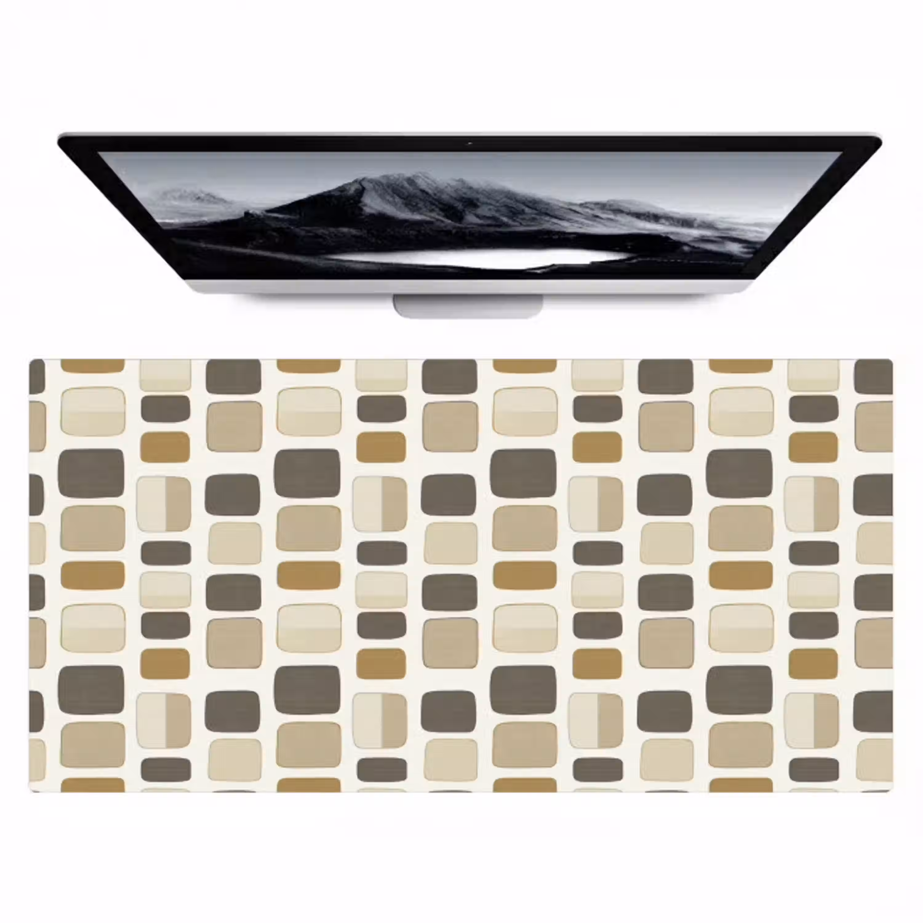 Blokken - Vintage - Grijs Muismat XXL klein 681 -zzz3d
