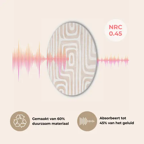 Decoratief - Labyrint - Beige Akoestische PET Vilt - Rond klein -USP_NL