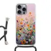 Schilderij - Bloemen - Abstract - Kleurrijk Hoesje iPhone 16 Pro Max met koord klein -3d