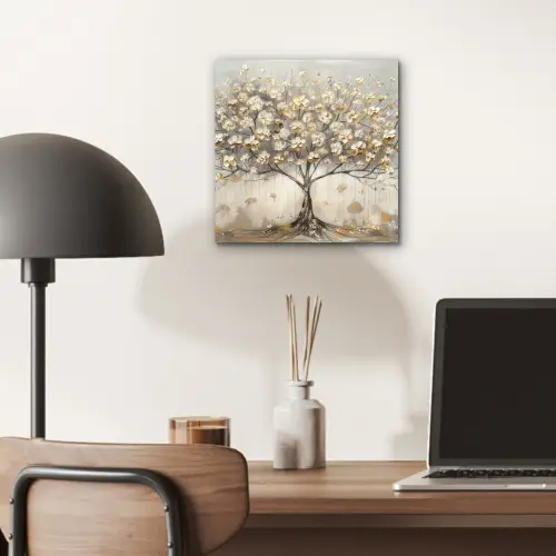 Boom - Beige - Goud - Verflook - Grijs aluminium wit klein -sfeer5