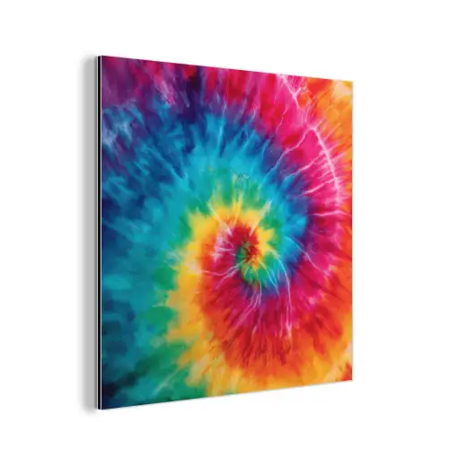 Regenboog - Tie dye - Kleurrijk - Blauw aluminium wit klein -3d