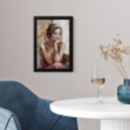 Vrouw - Verflook - Portret - Modern fotolijst zwart zonder passe partout klein -sfeer4