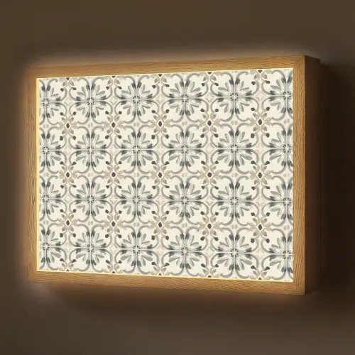 Floraal - Patroon - Kleurrijk Light Box met batterij (Wandlamp) middel 907 -z3d_website