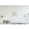 Wereldkaart - Realistisch - Kaart textielposter latten blank klein -kinderkamer