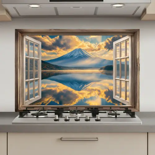 Doorkijk - Landschap - Bergen - Uitzicht - Raam keuken achterwand spatscherm klein -3d_website