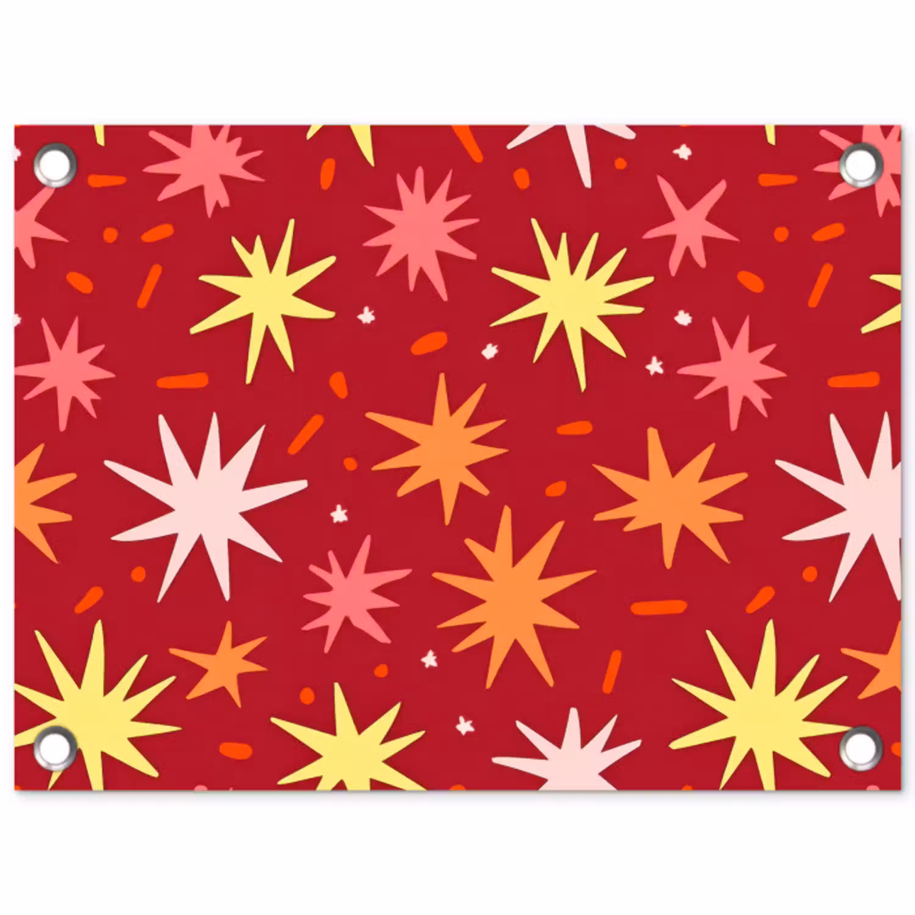 Sterren - Speels - Rood tuinposter los doek klein 239 -3d