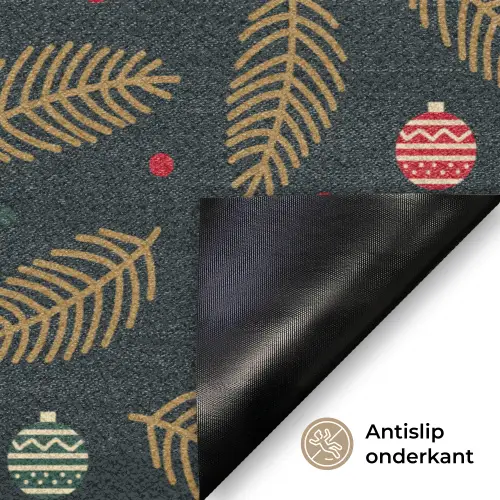 Patroon - Kerst - Symbolen - Groen Deurmat klein 898 -antislip_NL